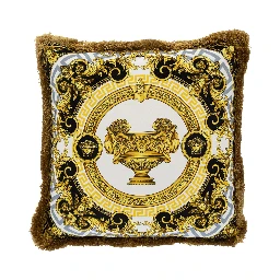 La Coupe des Dieux Multicolor Cushion with Print in Silk