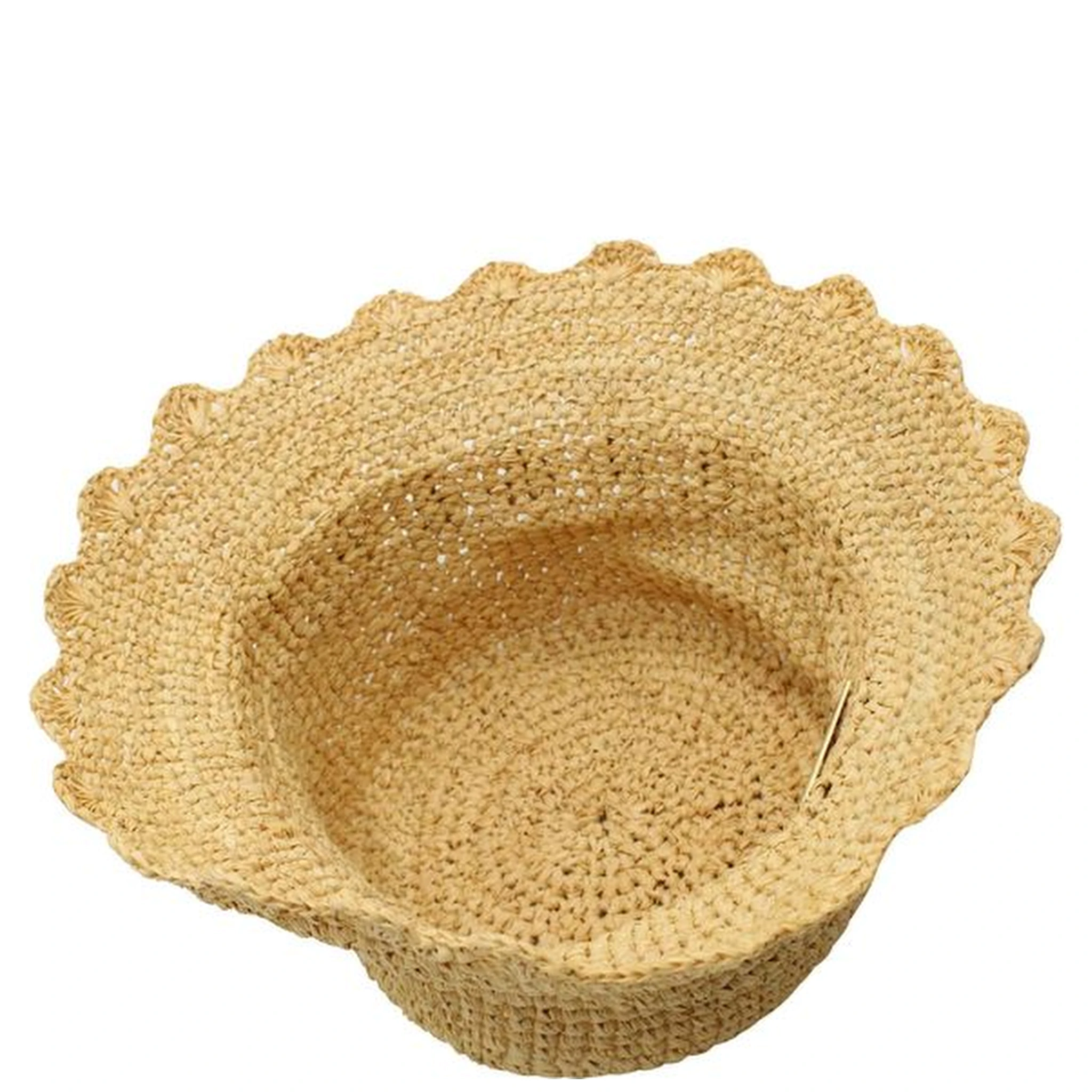 Beige Vegetable Fiber  Bucket Hat