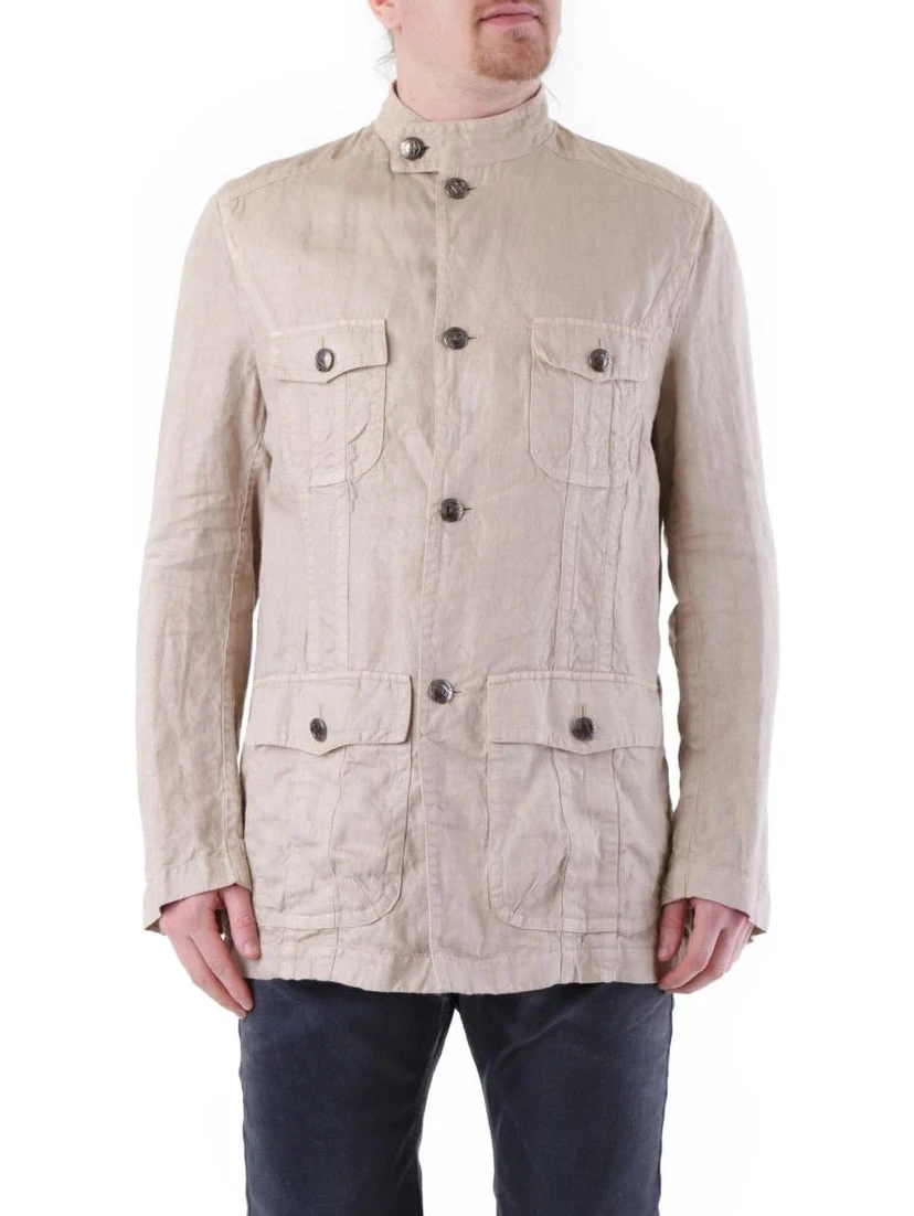 Beige Linen Coat