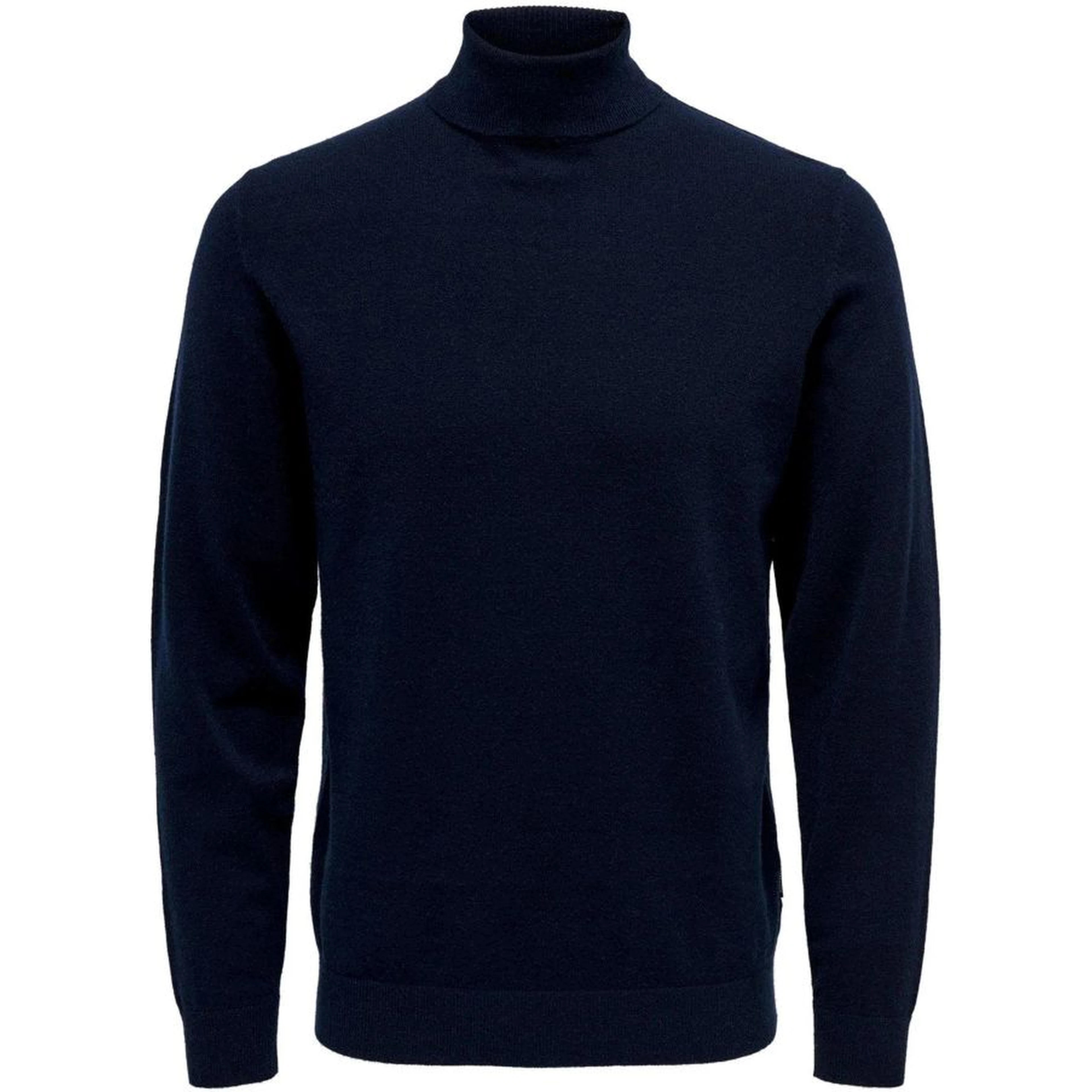 Blue Polyester Turtleneck