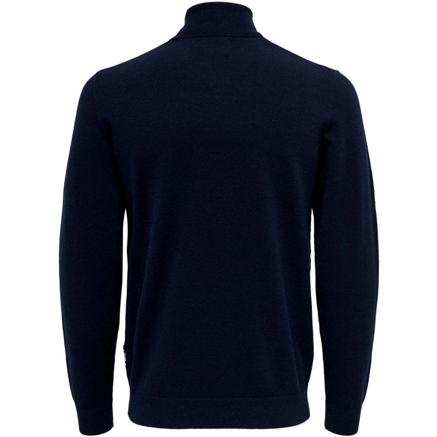 Blue Polyester Turtleneck