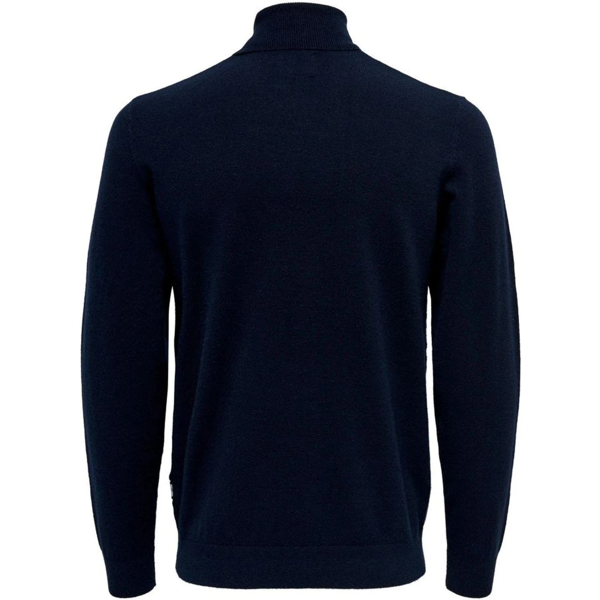 Blue Polyester Turtleneck