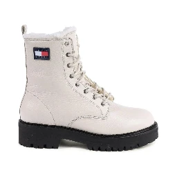 Beige Leather Ankle Boots