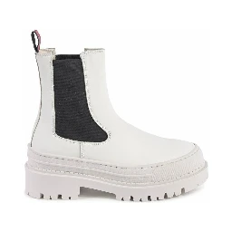 White Leather Ankle Boots