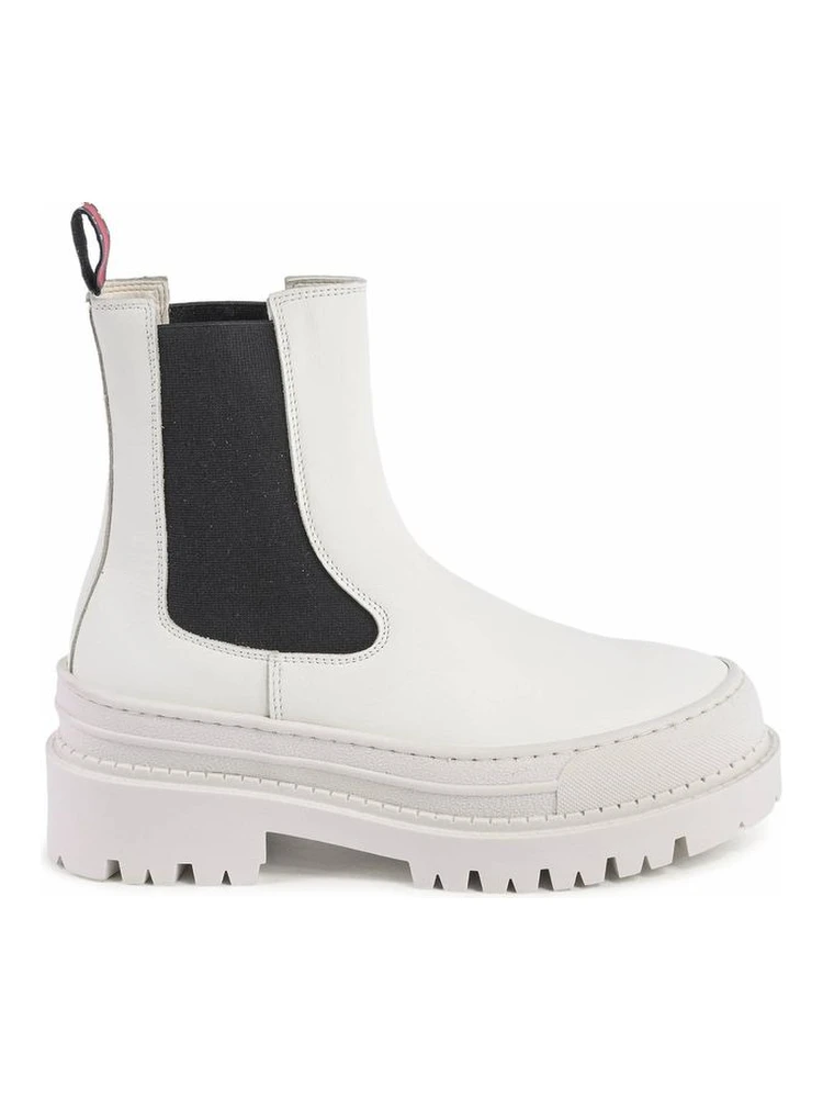 White Leather Ankle Boots