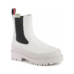 White Leather Ankle Boots