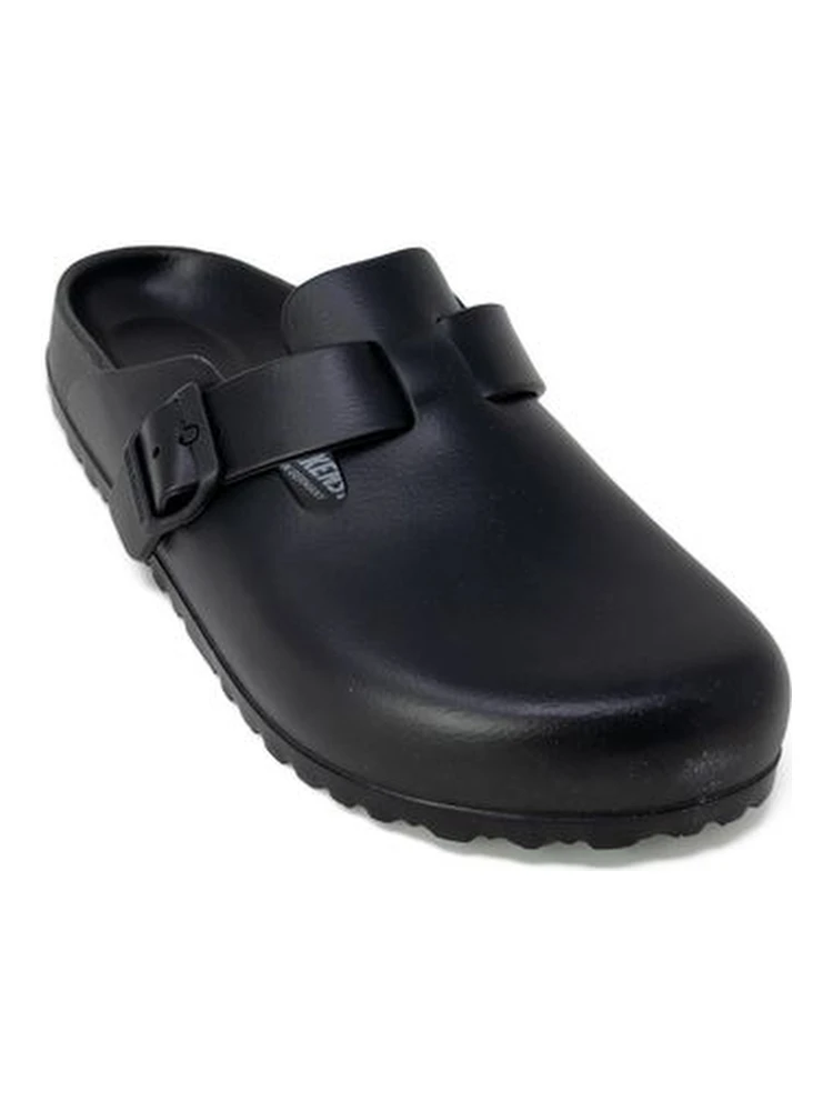Black Artificial Leather Slippers
