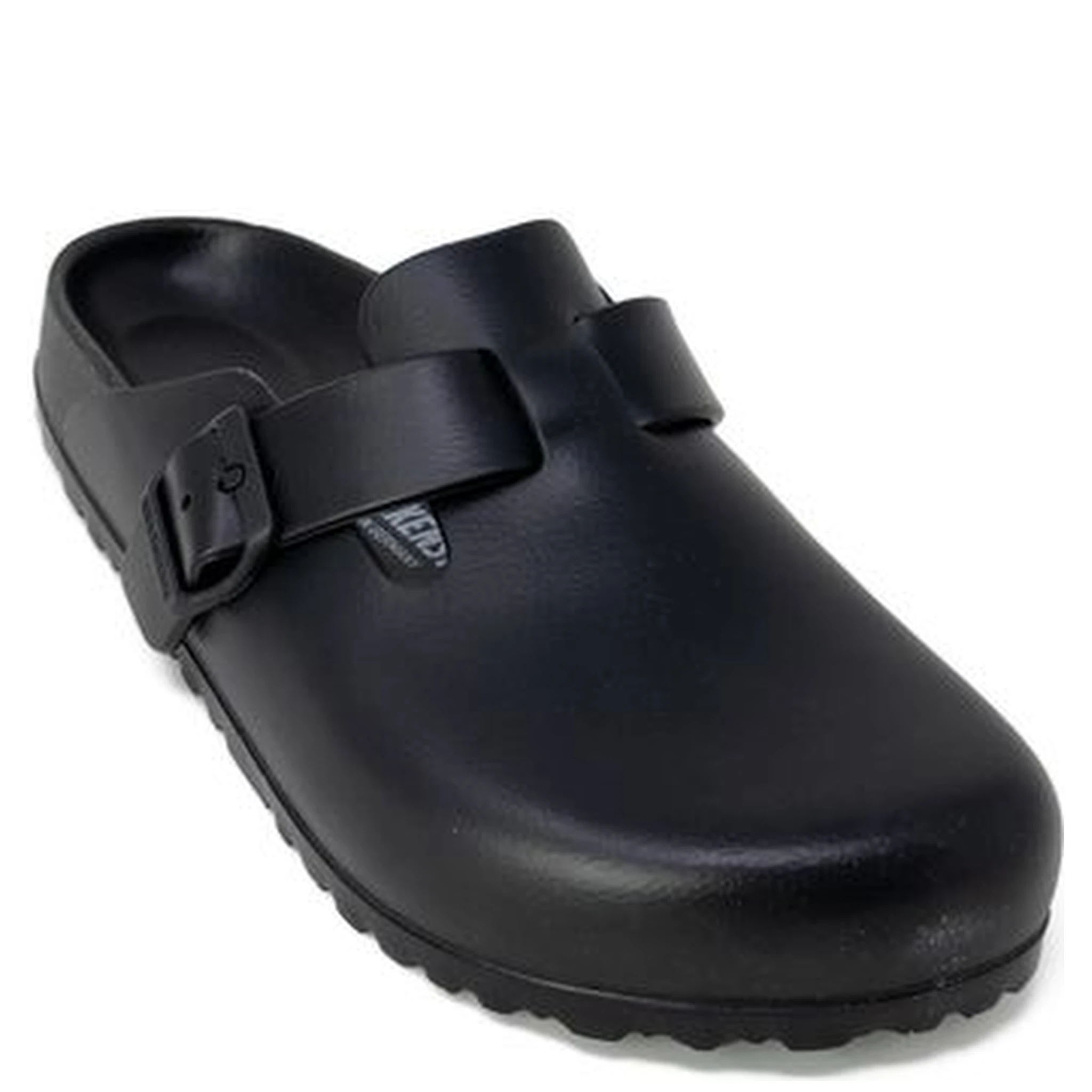 Black Artificial Leather Slippers