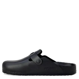 Black Artificial Leather Slippers