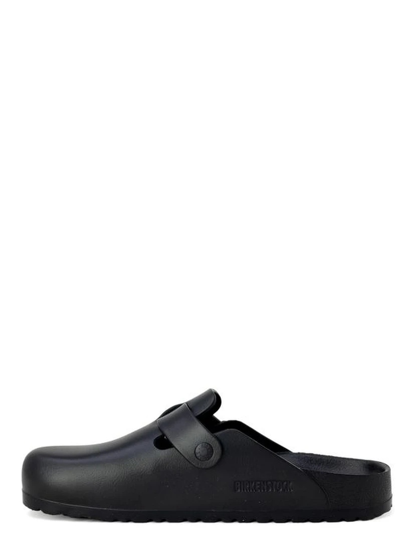 Black Artificial Leather Slippers