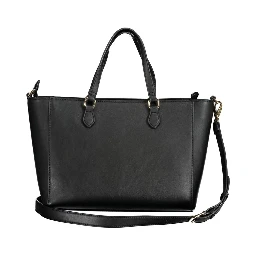 حقيبة يد نسائية سوداء من البولي يوريثان