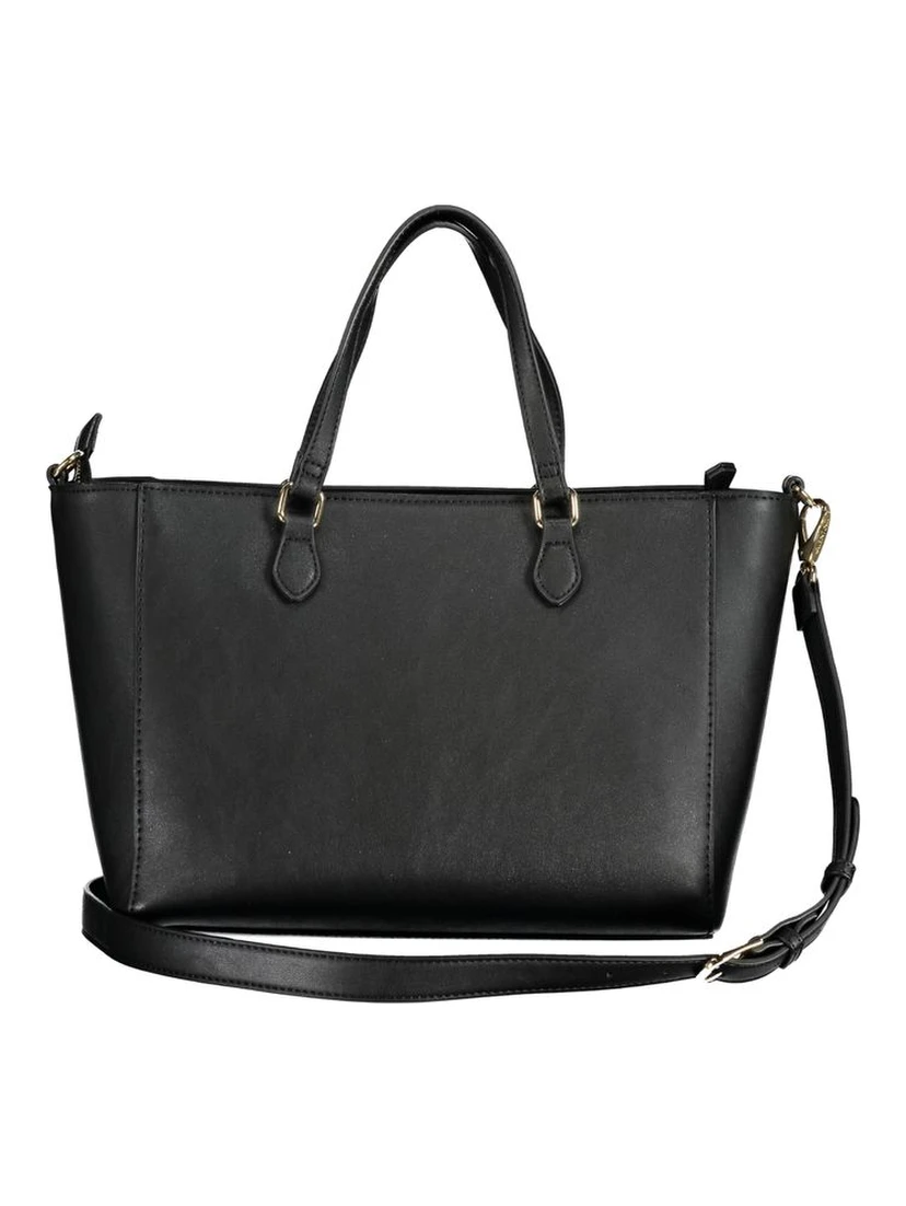 حقيبة يد نسائية سوداء من البولي يوريثان