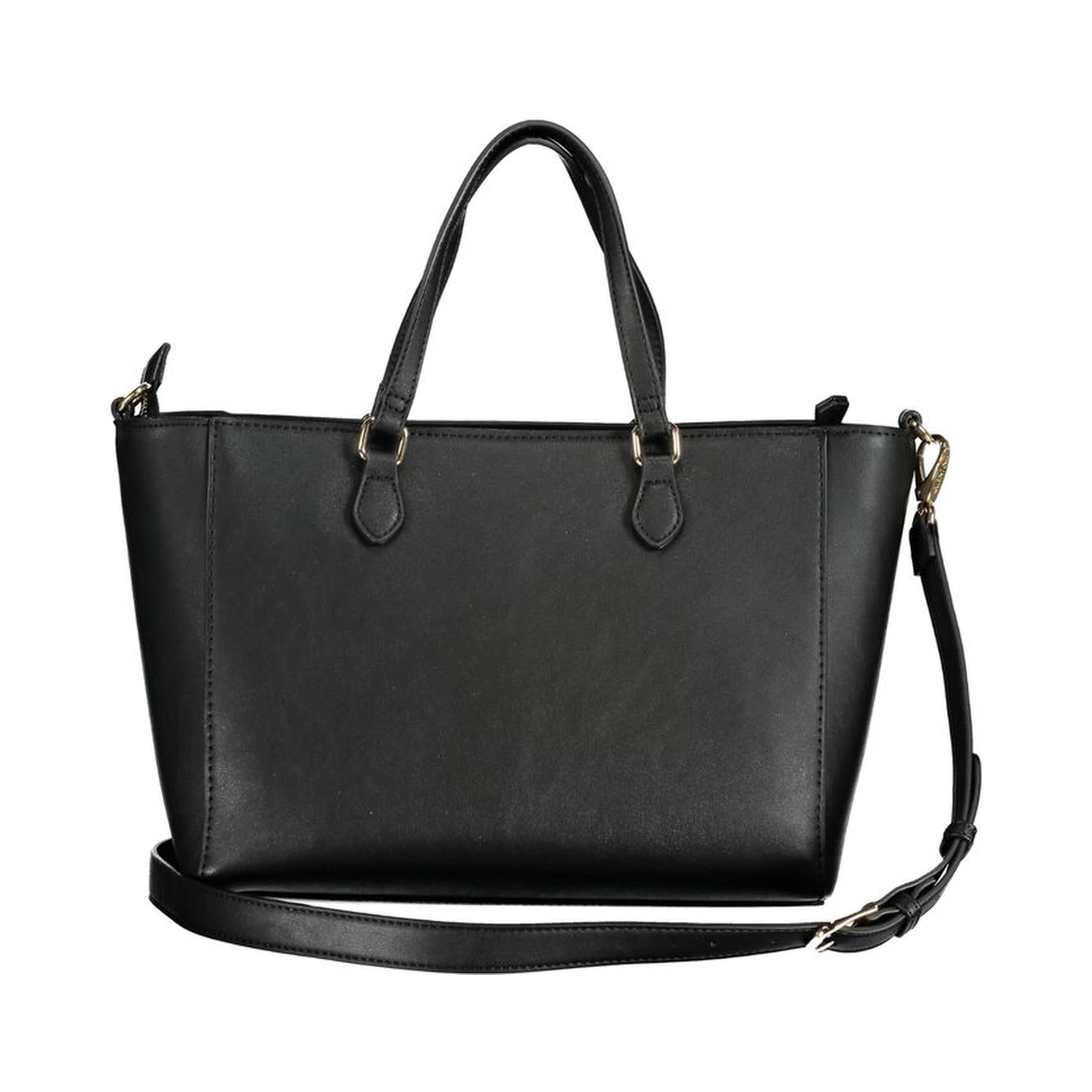 حقيبة يد نسائية سوداء من البولي يوريثان