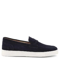 Blue Leather Moccassin