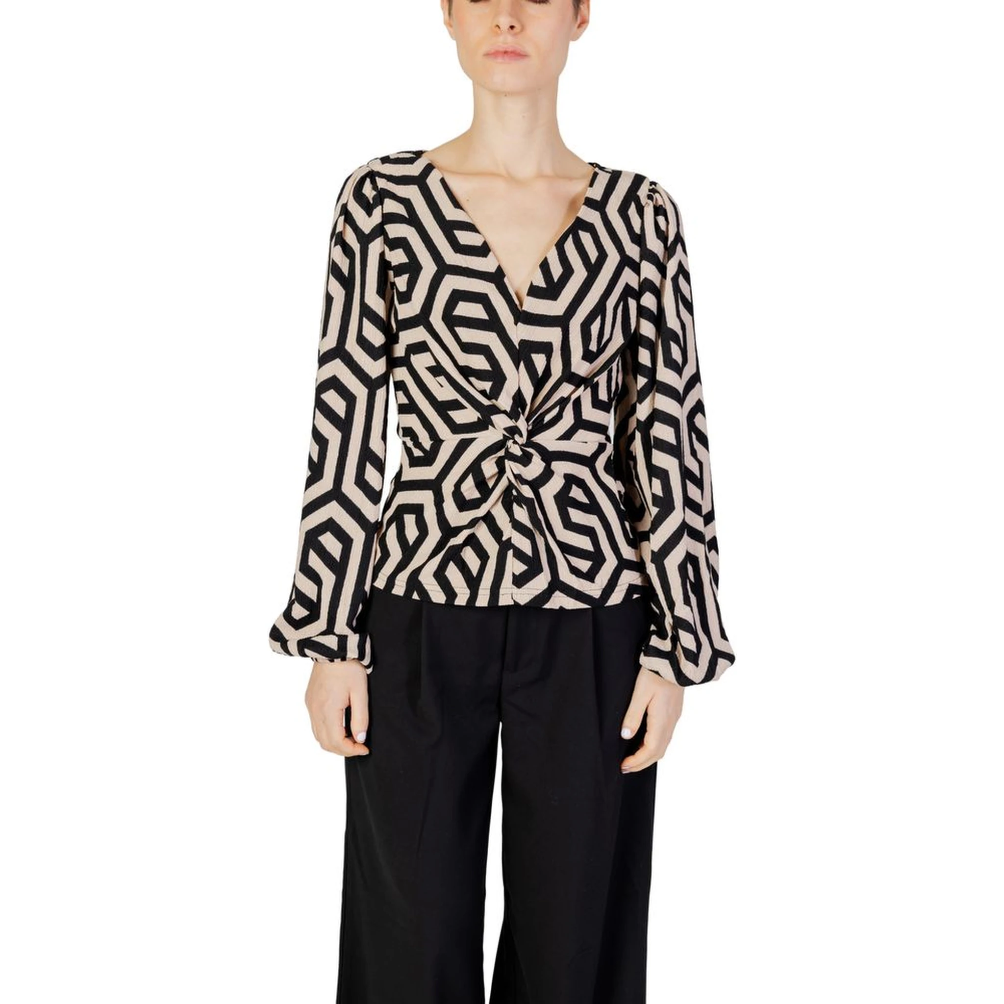 Beige Polyester Blouse