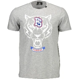 Gray Cotton Men T-Shirt