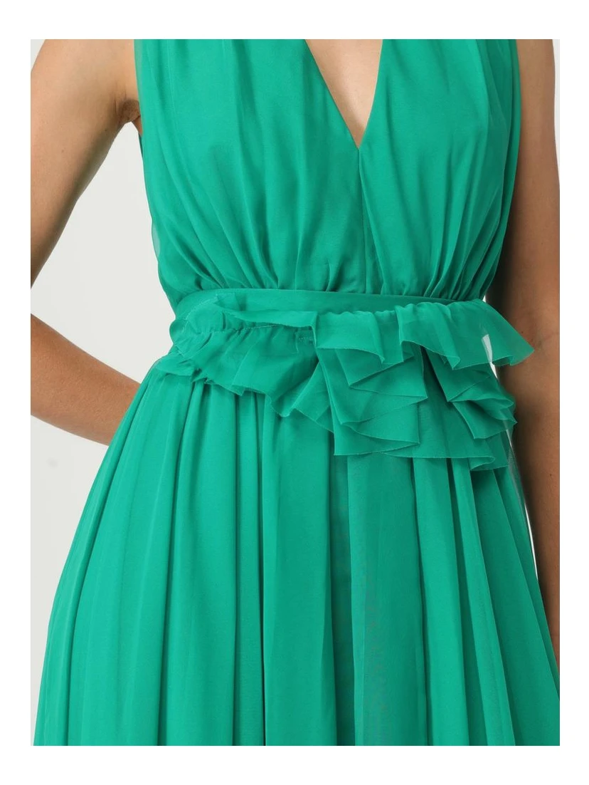 Bicolor Polyester Casual Dress