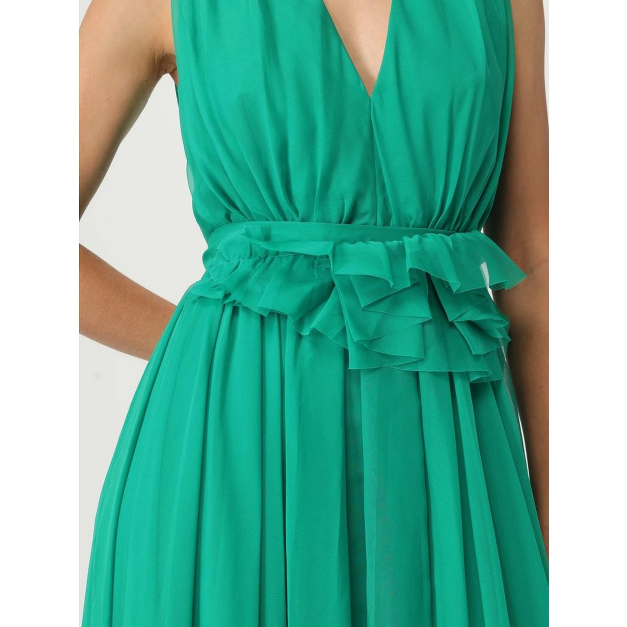 Bicolor Polyester Casual Dress