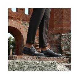 Black Leather Slip-On Loafers