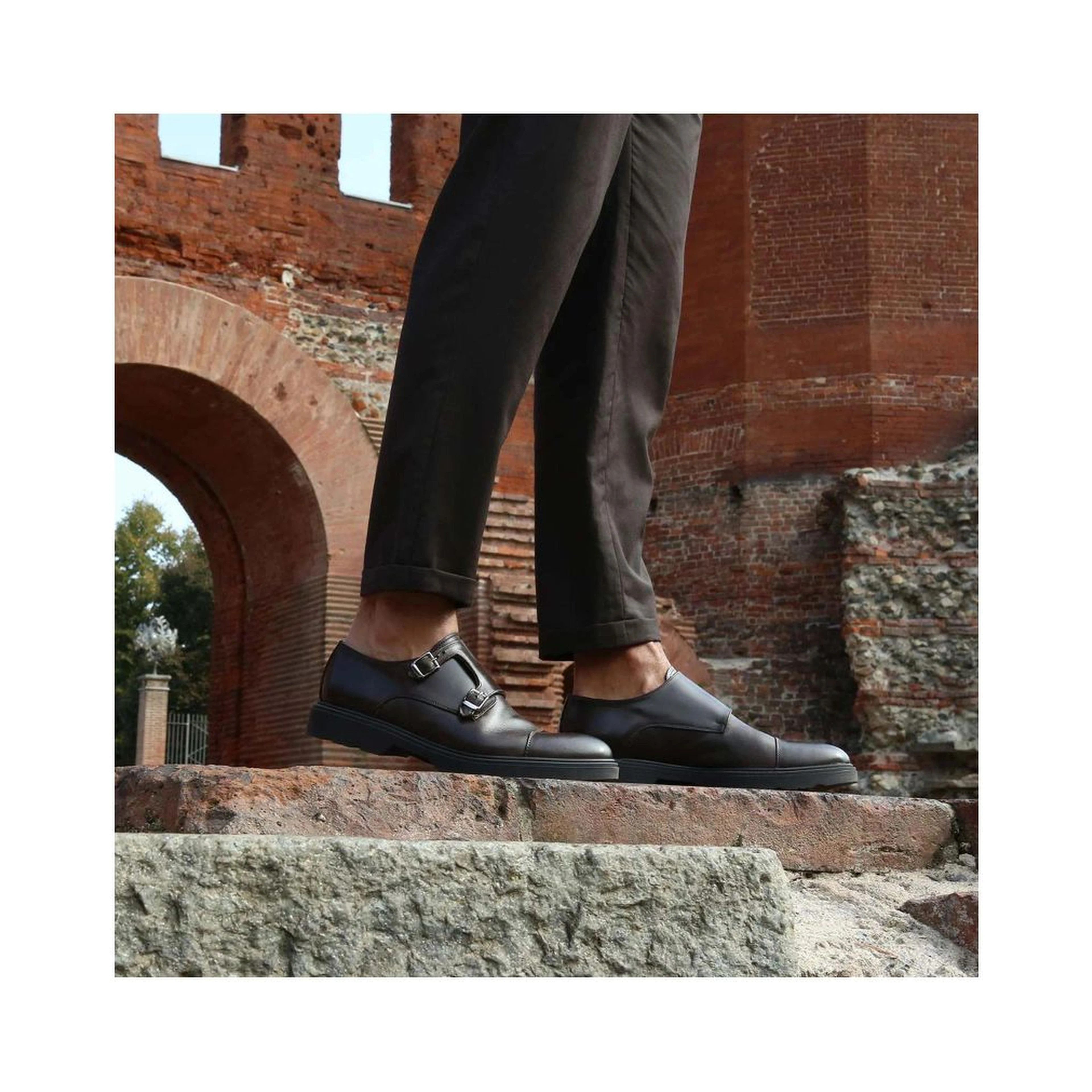 Black Leather Slip-On Loafers