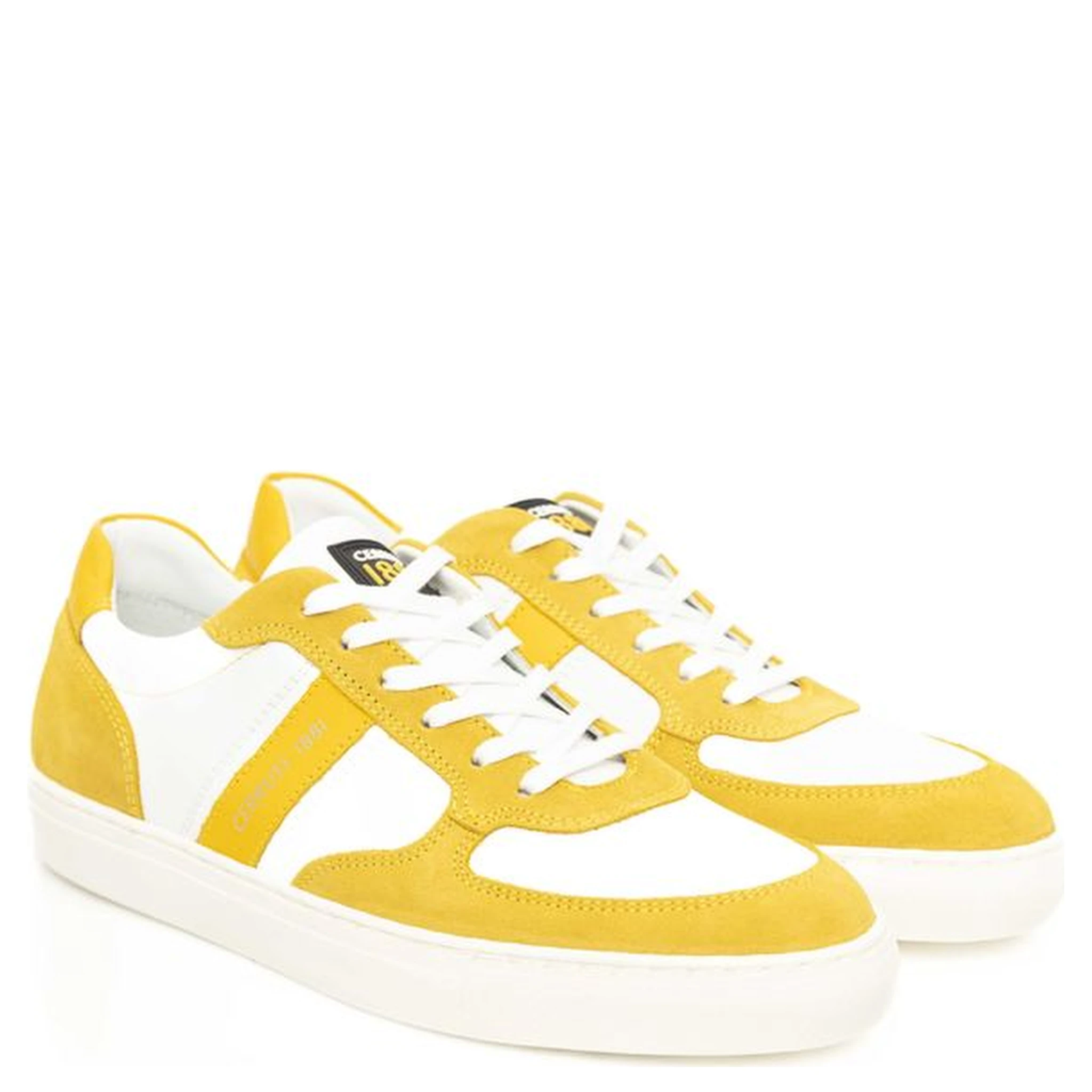 Yellow Cowhide Men Sneaker