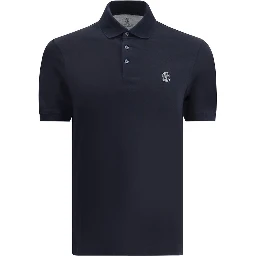 Blue Cotton Polo Shirt
