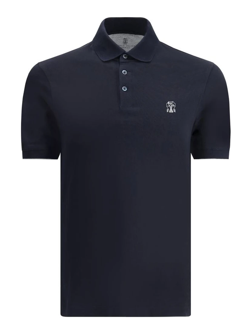 Blue Cotton Polo Shirt