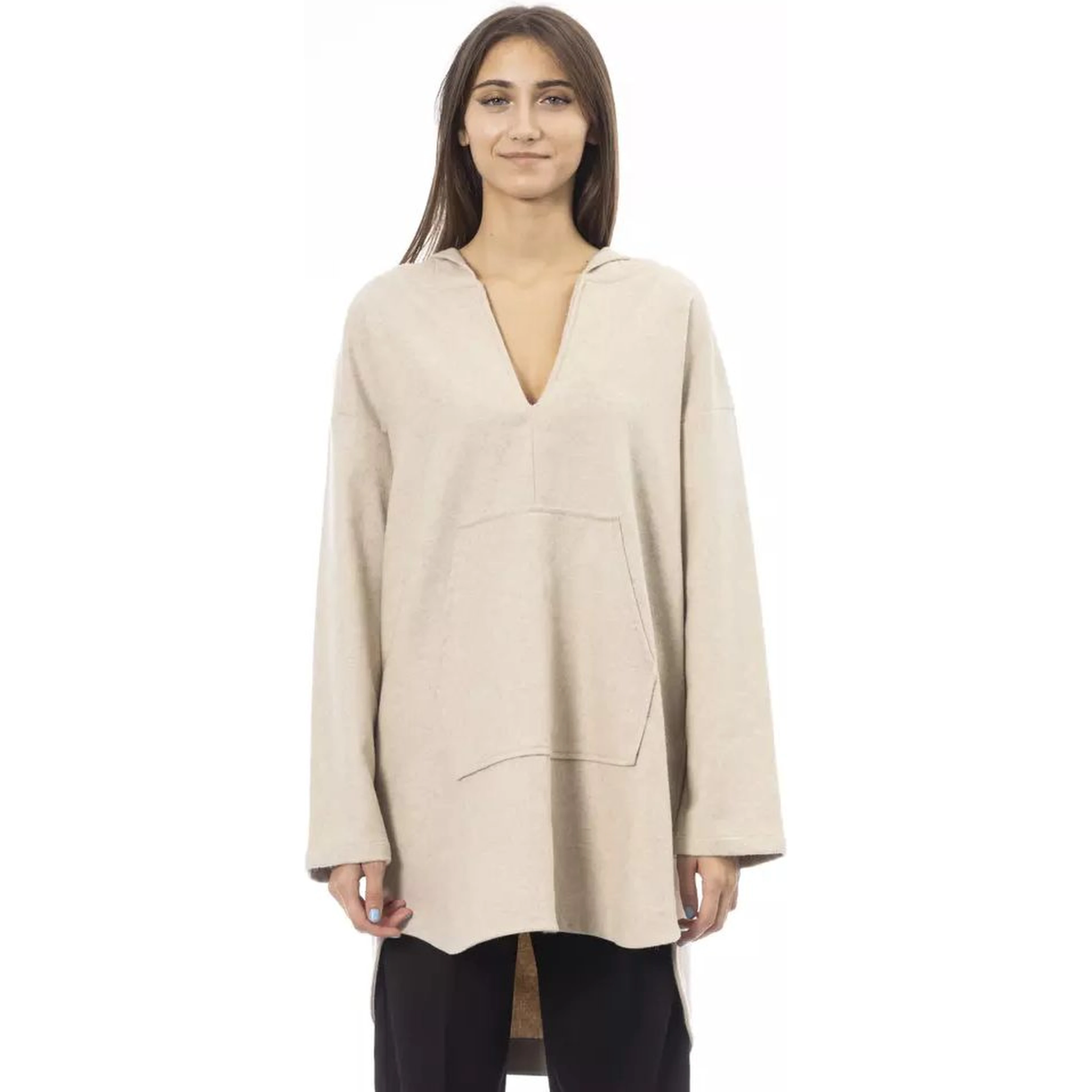 Beige Wool Hoodie