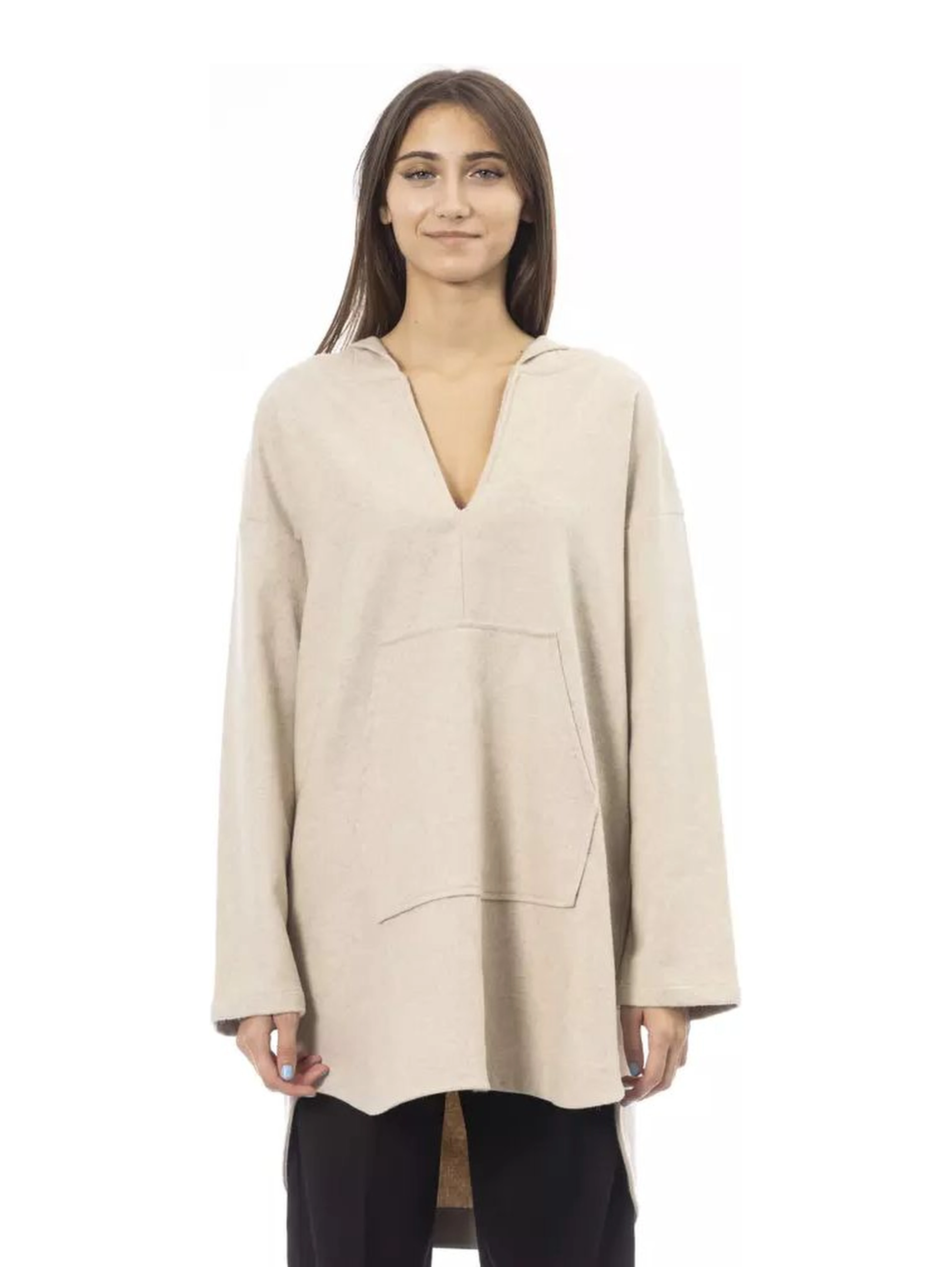 Beige Wool Hoodie