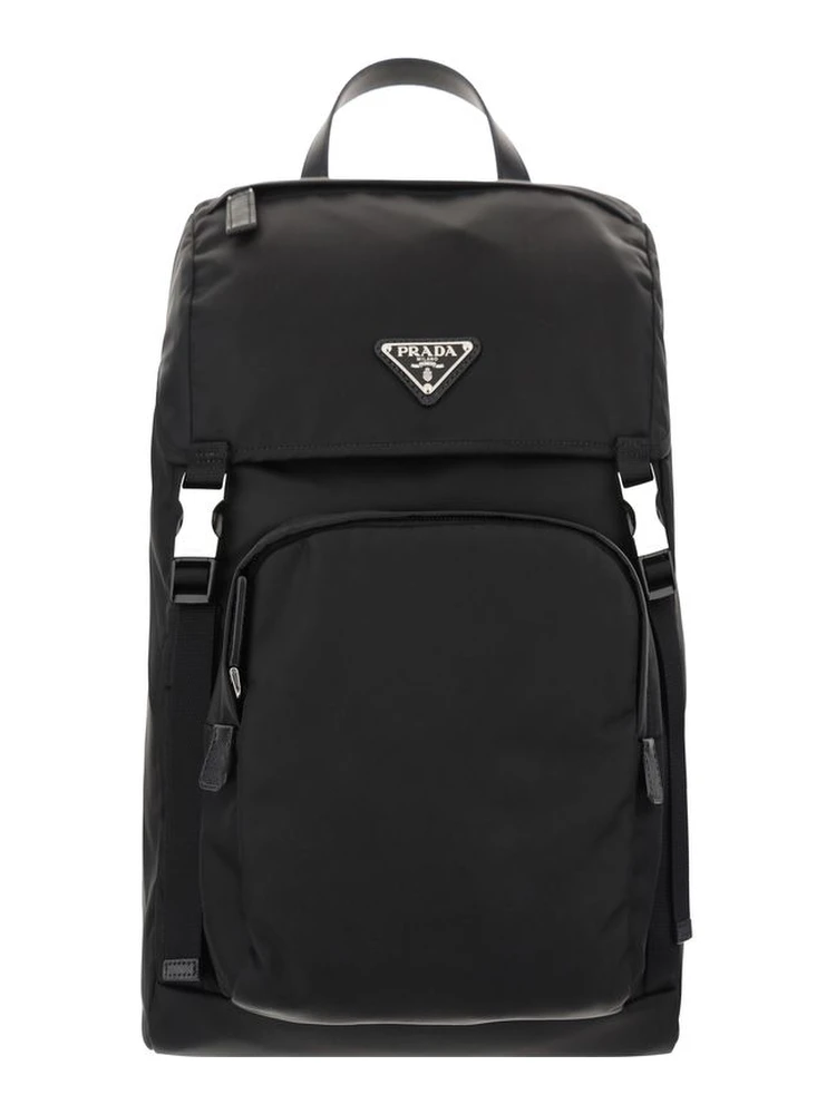 Black Recycled Polyamide Backpack