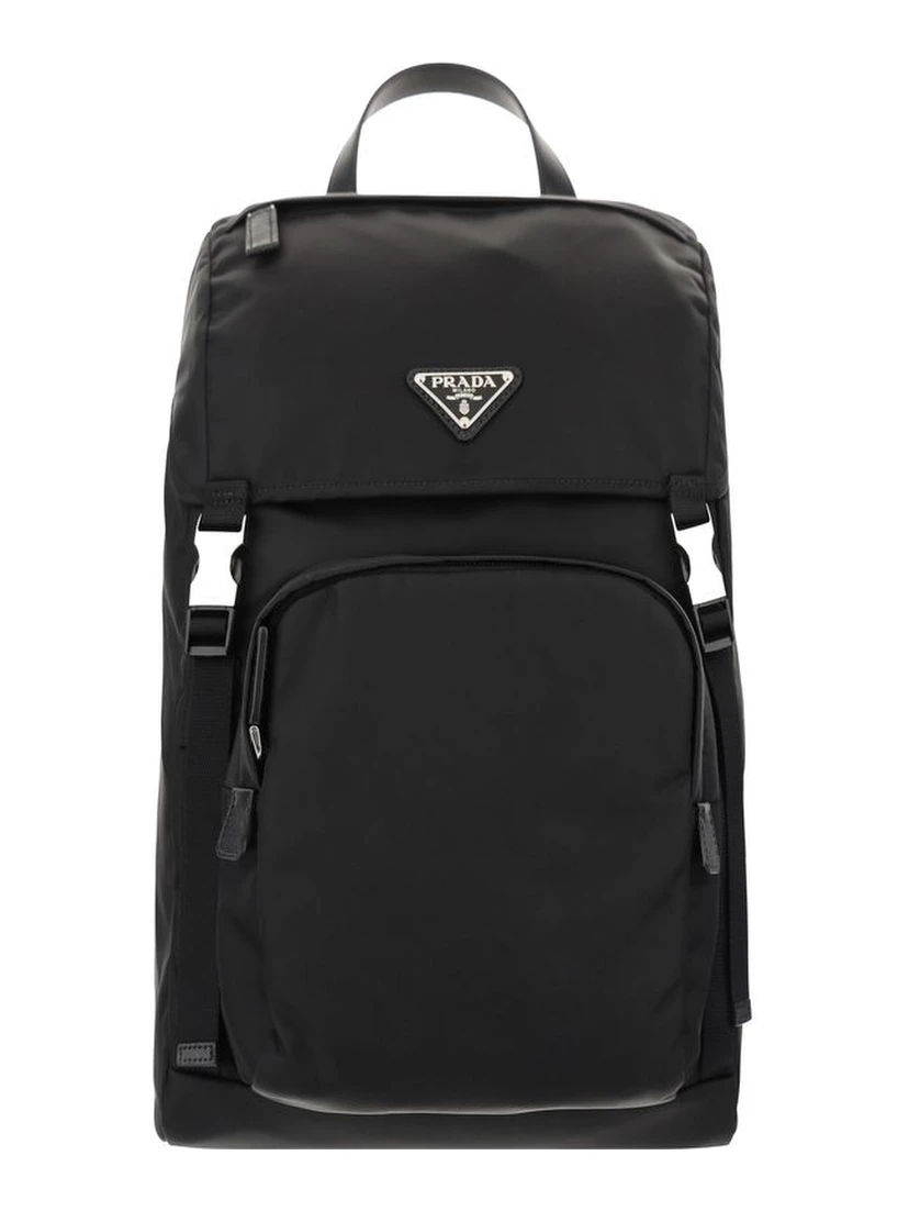 Black Recycled Polyamide Backpack