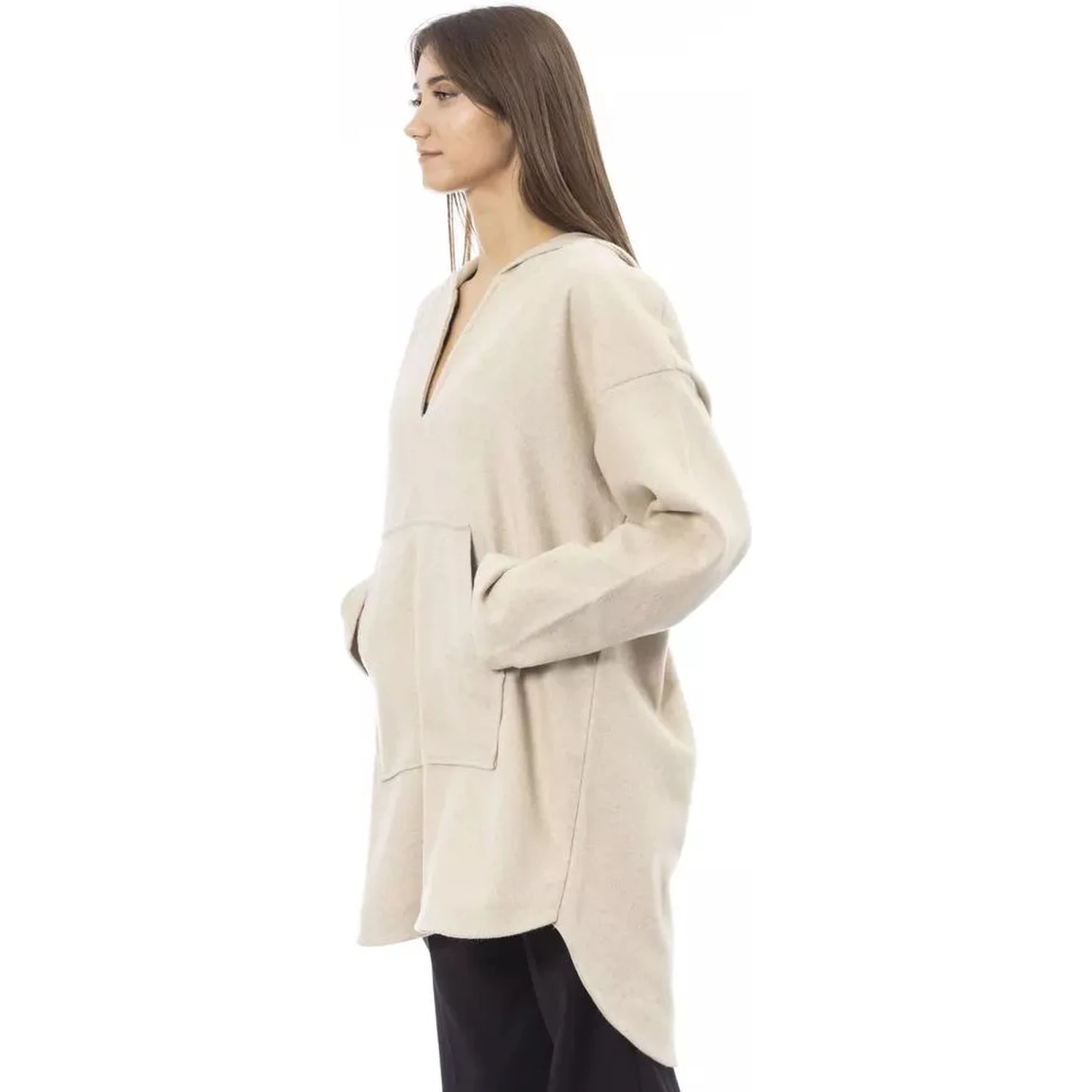 Beige Wool Hoodie