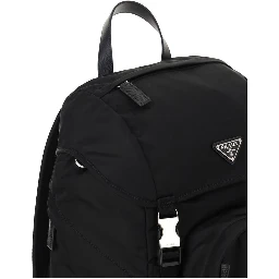 Black Recycled Polyamide Backpack