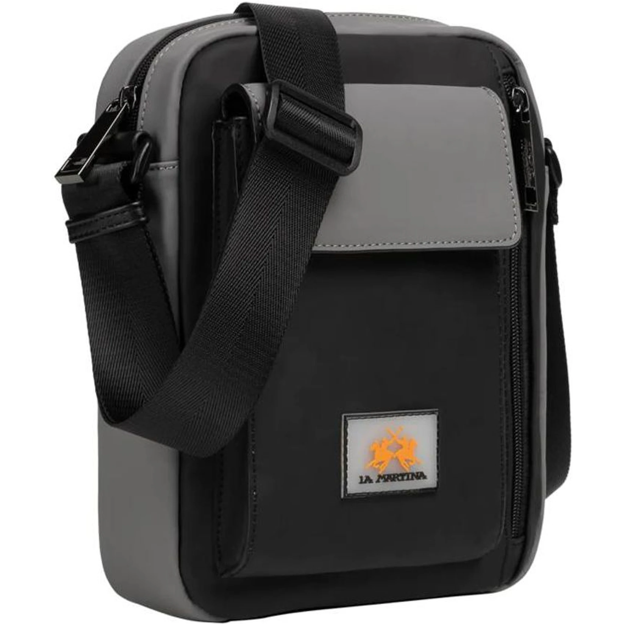 Black Polyethylene Crossbody Bag
