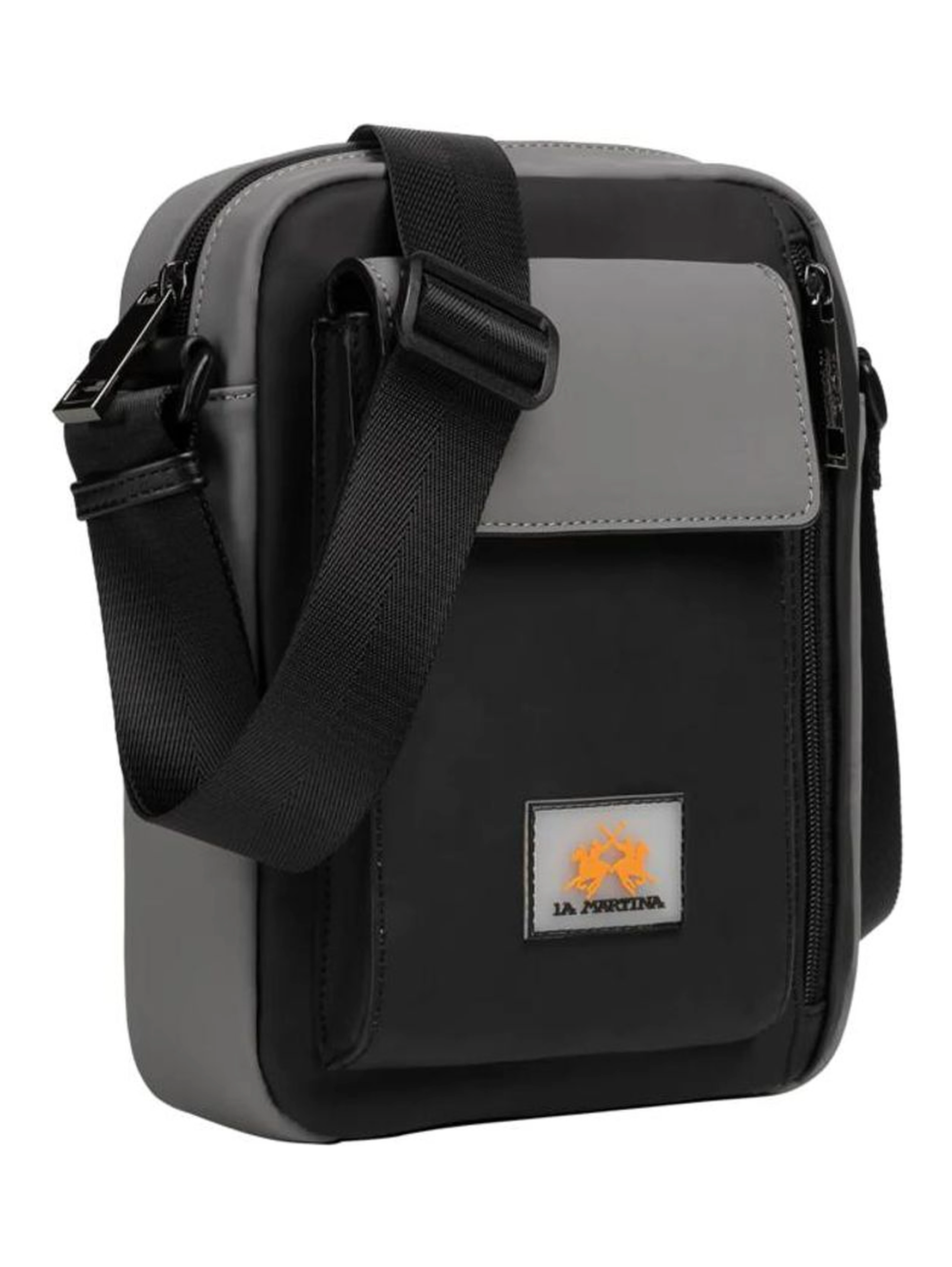 Black Polyethylene Crossbody Bag