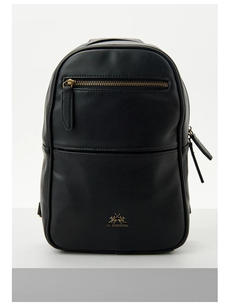 Black Polyethylene Crossbody Bag