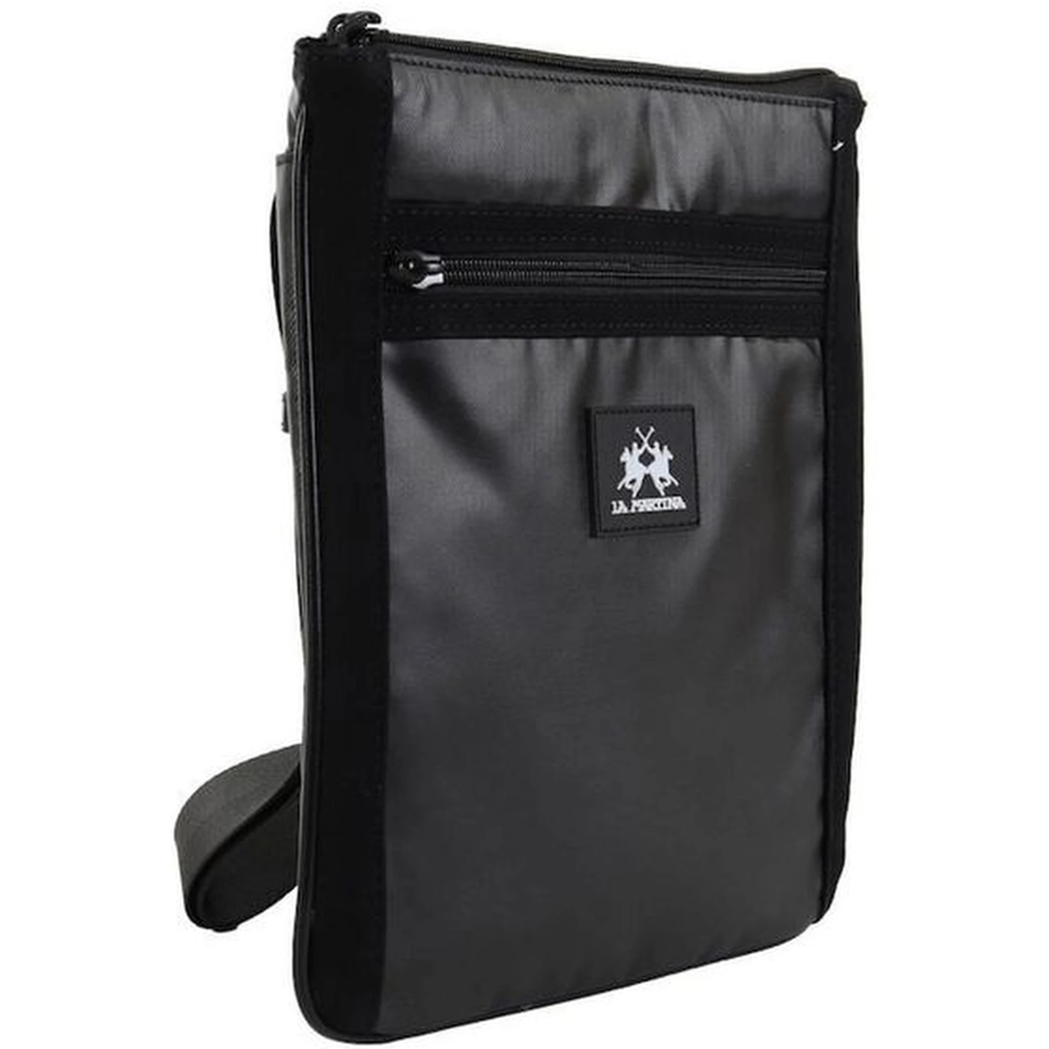 Black Polyethylene Crossbody Bag