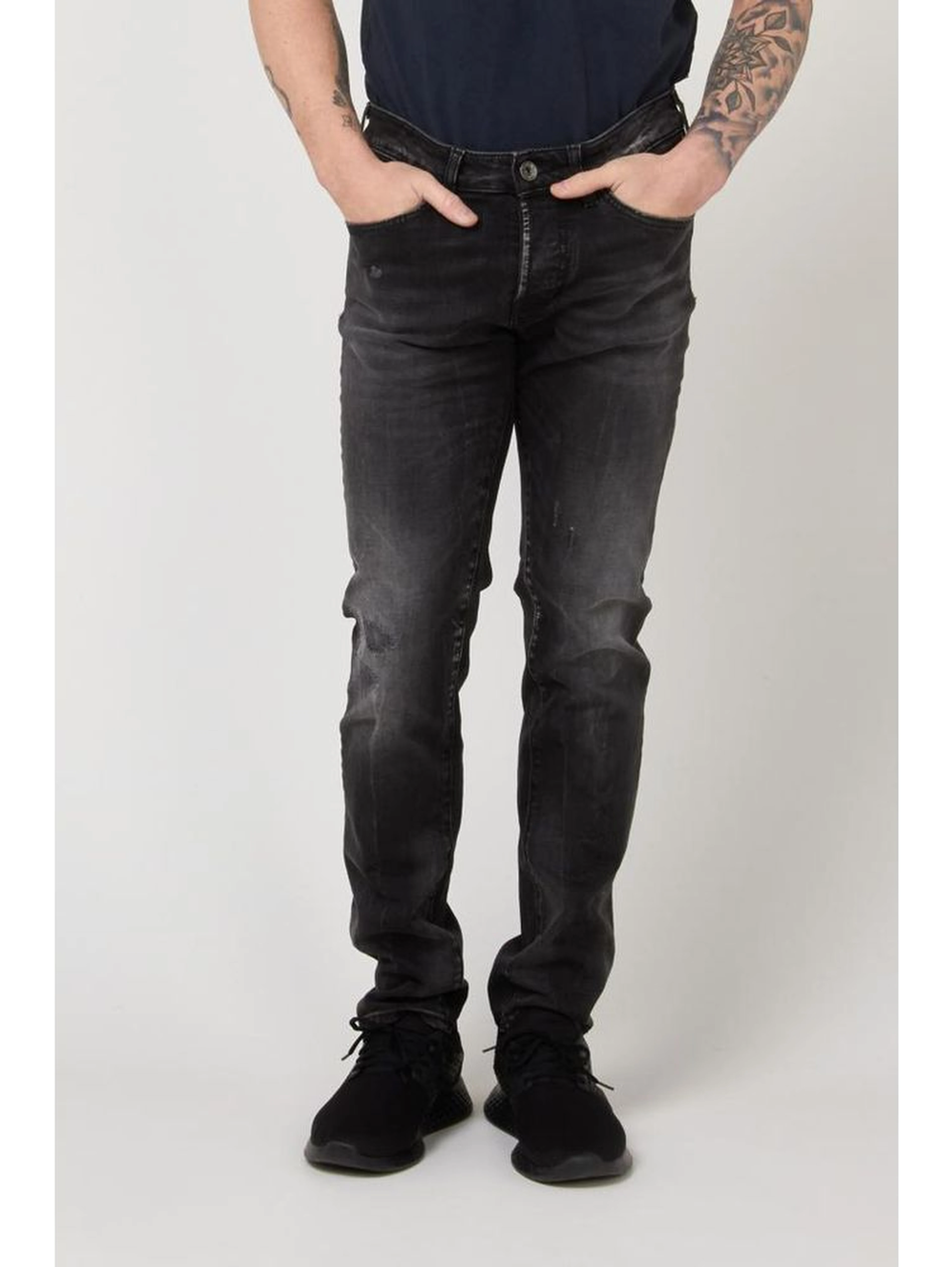 Black Cotton Skinny Jeans