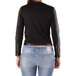 Black Viscose Biker Jacket
