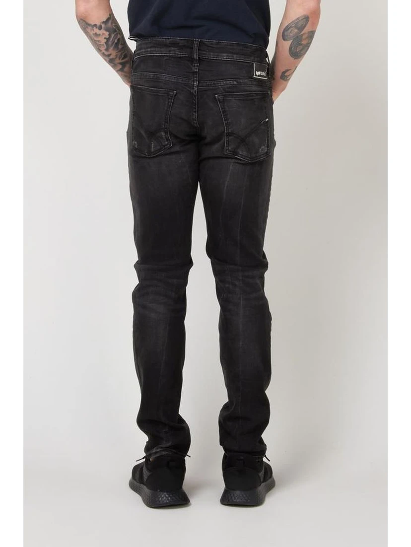 Black Cotton Skinny Jeans