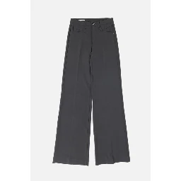 Gray Polyester Casual Pants