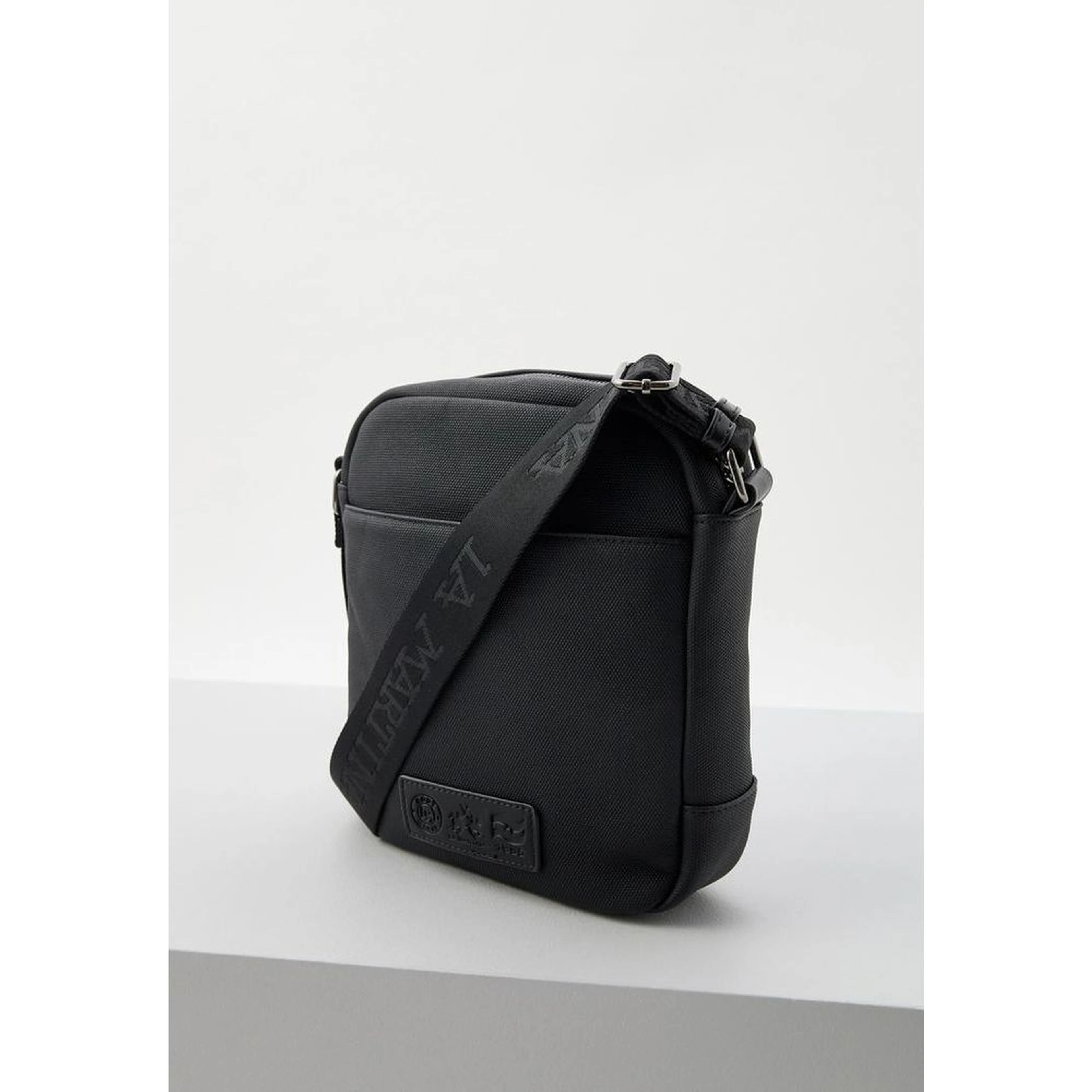 Black Polyethylene Crossbody Bag