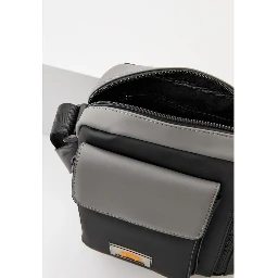 Black Polyethylene Crossbody Bag