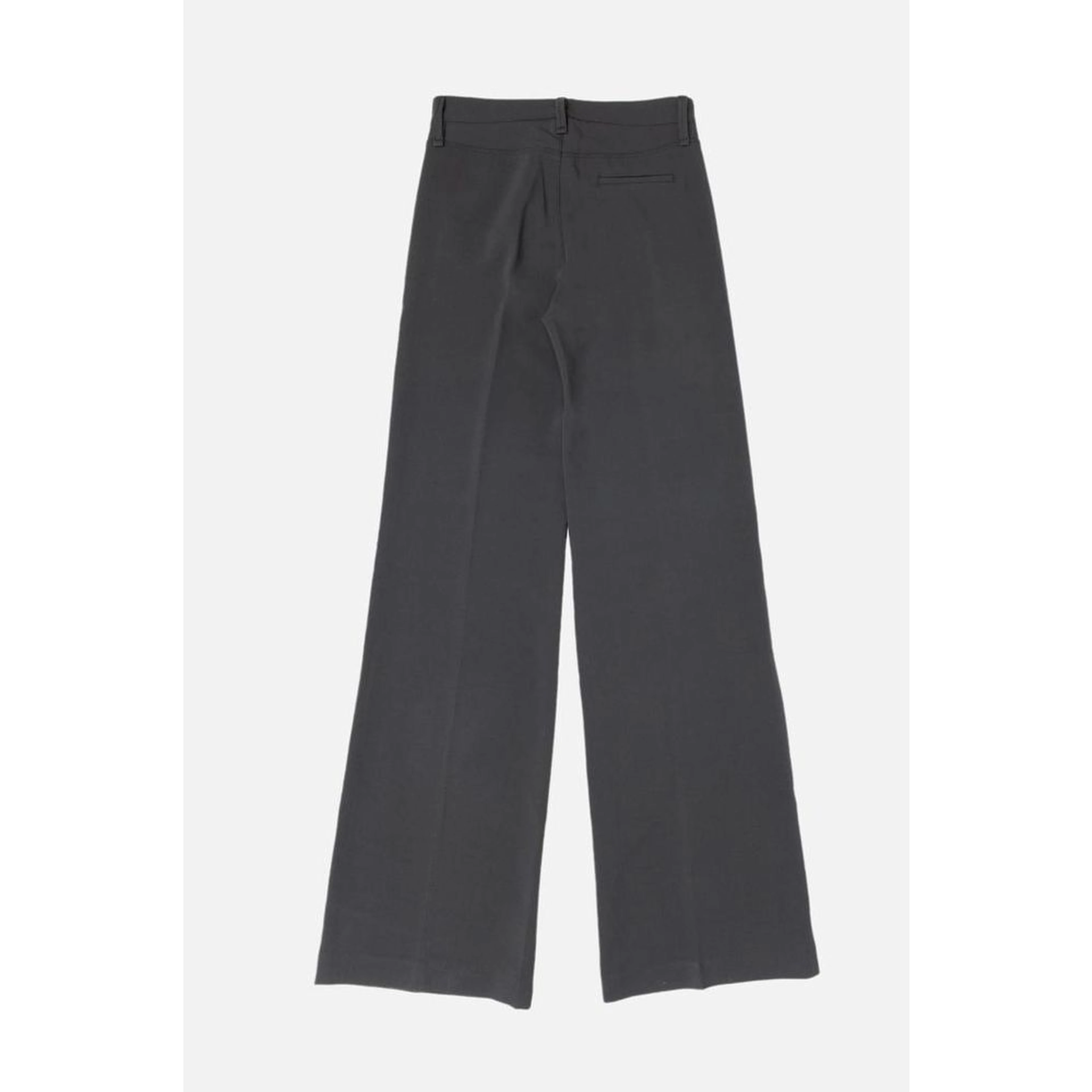 Gray Polyester Casual Pants