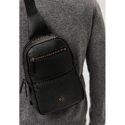 Black Polyethylene Crossbody Bag