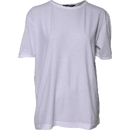 White Cotton Crew Neck Short Sleeves T-shirt