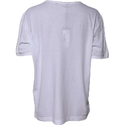White Cotton Crew Neck Short Sleeves T-shirt