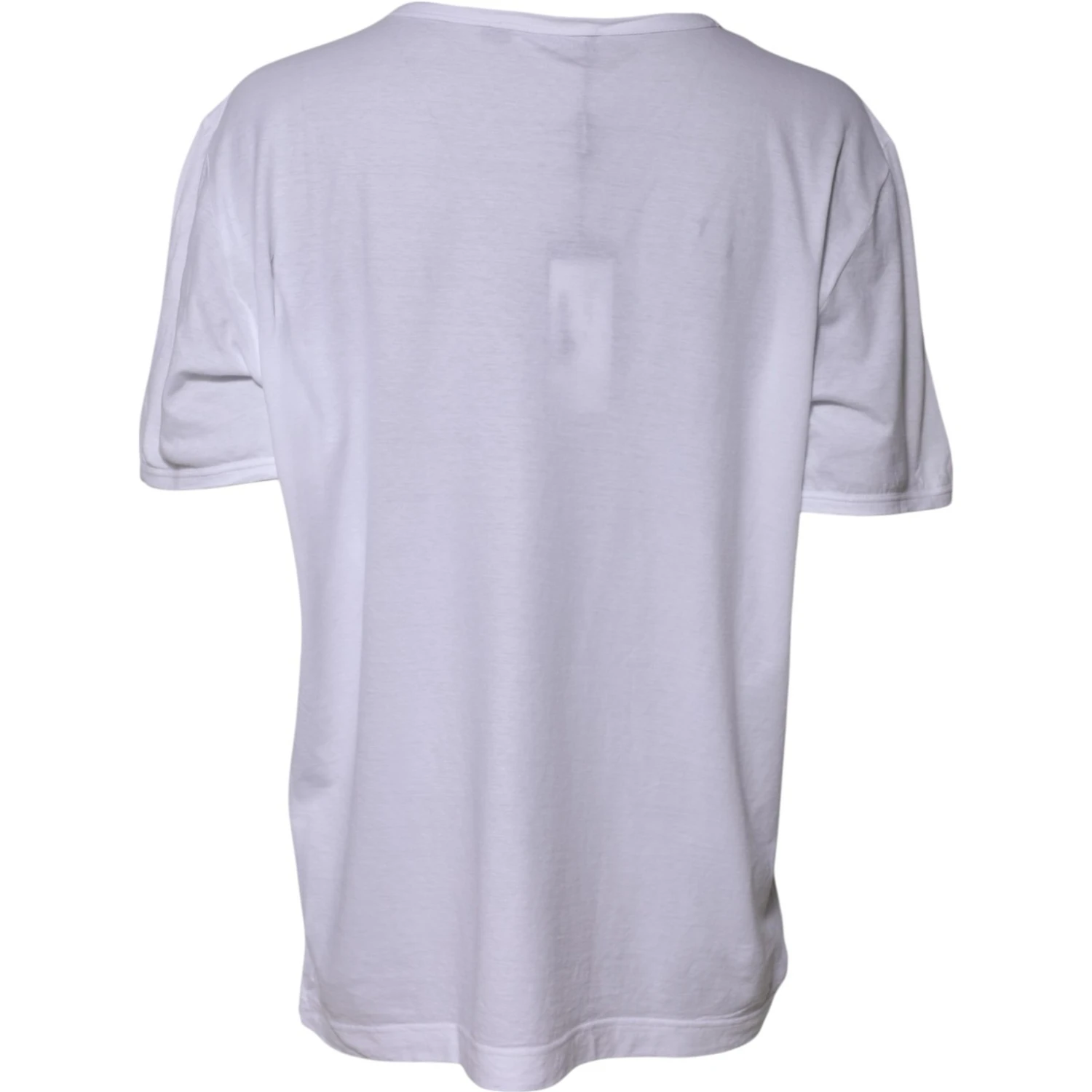 White Cotton Crew Neck Short Sleeves T-shirt