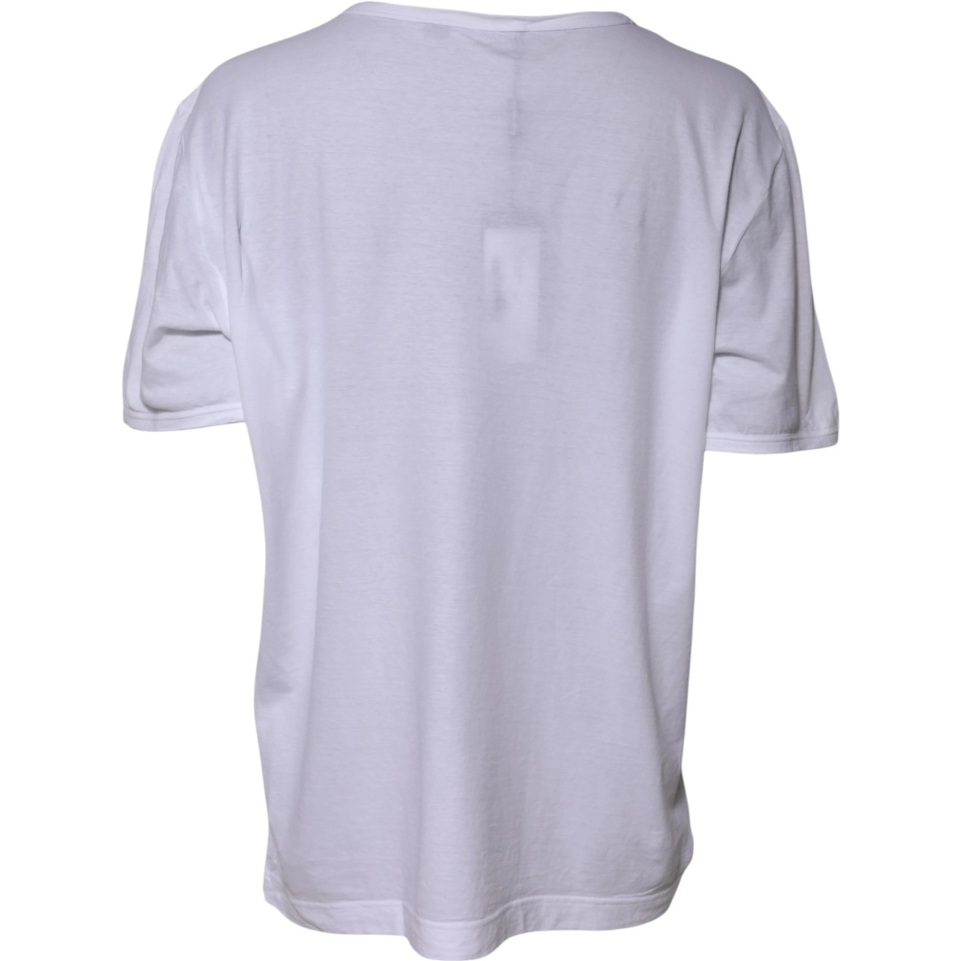 White Cotton Crew Neck Short Sleeves T-shirt