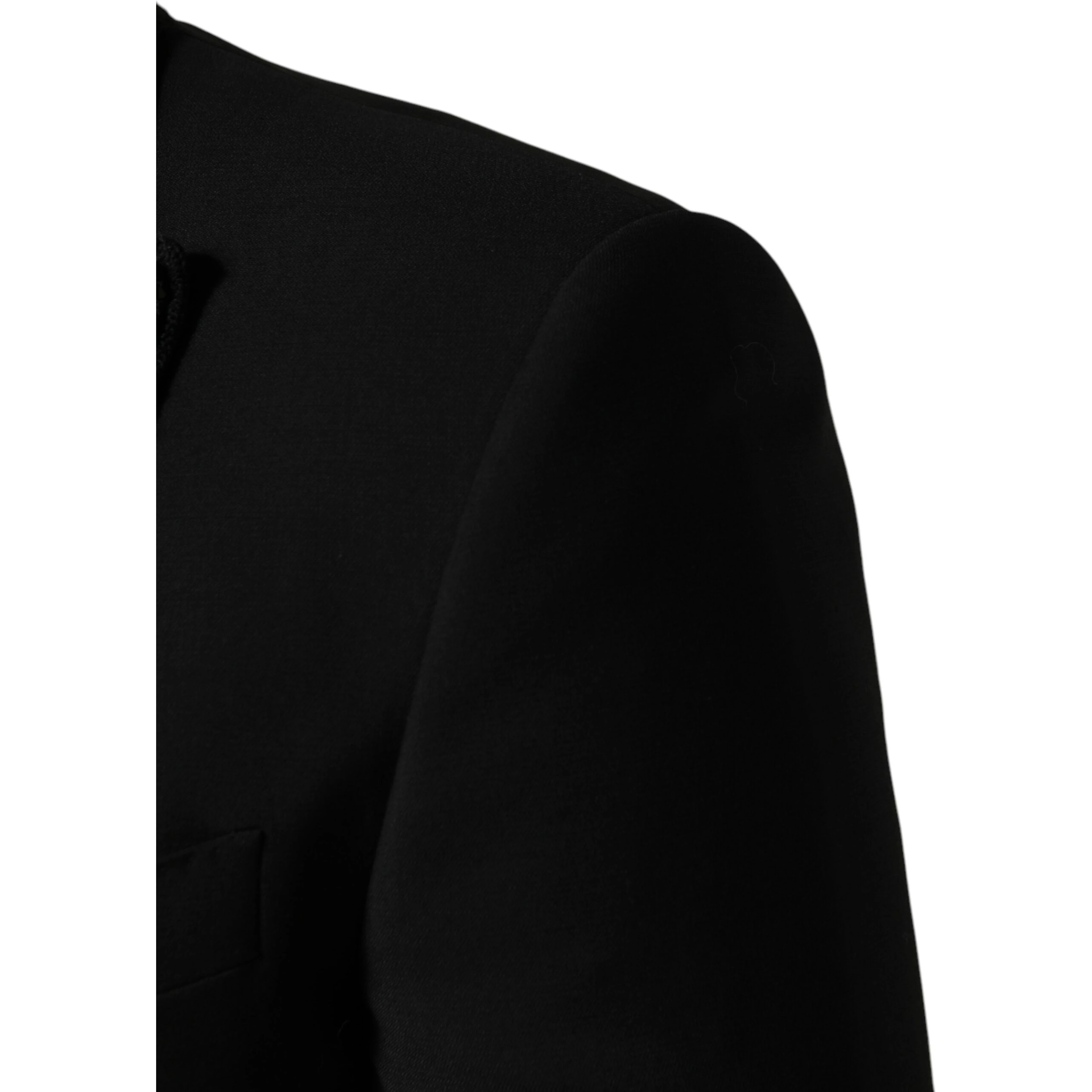 Black Wool Single Breasted 3 Piece Men Suit